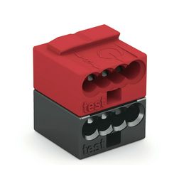 Vezetékösszekötő KNX/EIB 8-pólus 6A 100V piros/sötétszürke WAGO - 243-211