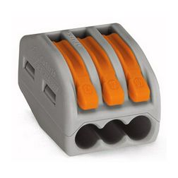 Vezetékösszekötő oldható 32A/400V leágazás 3x 0.8-4mm2 szürke WAGO - 222-413