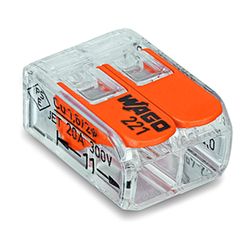Vezetékösszekötő oldható 32A/450V leágazás 2x 0.2-4mm2 átlátszó polikarbonát (PC) WAGO - 221-412