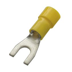 Villás saru DIN 46237 4-6,0mm2 4M/csavar villás-alakú PVC sárga réz ónozott SV4 Haupa - 260320