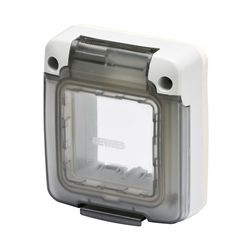 Vízmentes csapófedél 2modul függőleges műanyag szürke kezeletlen fényes 27Combi GEWISS - GW27403