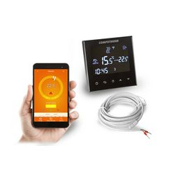 WiFi okostermosztát LCD vezetékes kazánvezérlővel radiátor/padlófűtés süllyesztett IP20 QUANTRAX - E300