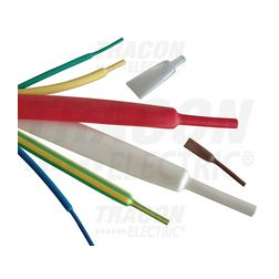 Zsugorcső fekete 9.5mm/ 4.8mm-átmérő 1m 2:1-zsugor vékonyfalú melegzsugor TRACON - ZS095