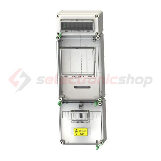 1/3F mérőszekrény 1xM63.80A +12M szabadvezetékes 1-szintes 1M PVT 3075 Fm-SZ ÁK 12 Csatári Plast - CSP21.E016ÁK