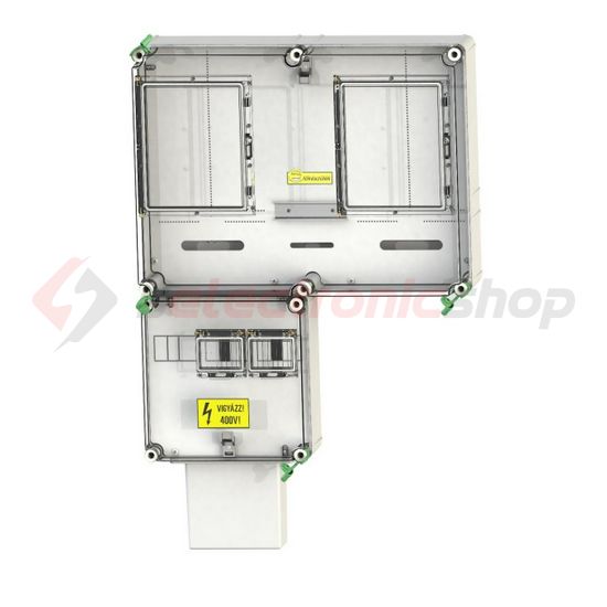 1/3F mérőszekrény 1xM63.80A+1xV32 földkábeles 1-szintes 1 2M PVT 6075 Á-V Fm-K Csatári Plast - CSP21.E019