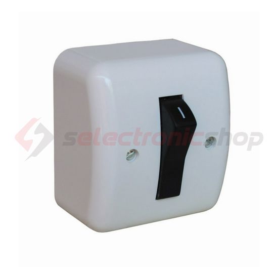 103 3P kapcsoló betét ház-fölsőrésszel krém falonkívüli csavaros IP21 1- VA Elektronika - KBI-163-K