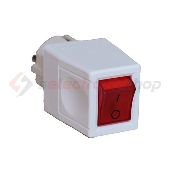 1z kapcsolós 2P+F dugvilla jelzőfénnyel lengő 2P 10A 240V billentyű/gomb fehér VA Elektronika - DKF-162-K