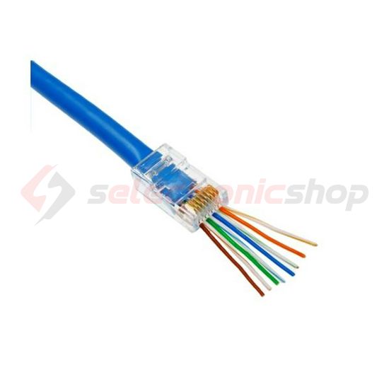 Adatcsatlakozó dugó átmenő RJ45 UTP Ca6e kábelre  ÉpületIntelligencia EZ-CAT6-A11UTP - RJ45UTPCAT6eÁT