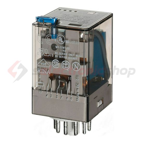 Általános célú relé 10A 3-v dugaszolós 24VDC monostabil IP20 60.13.9.024.0040 FINDER - 601390240040