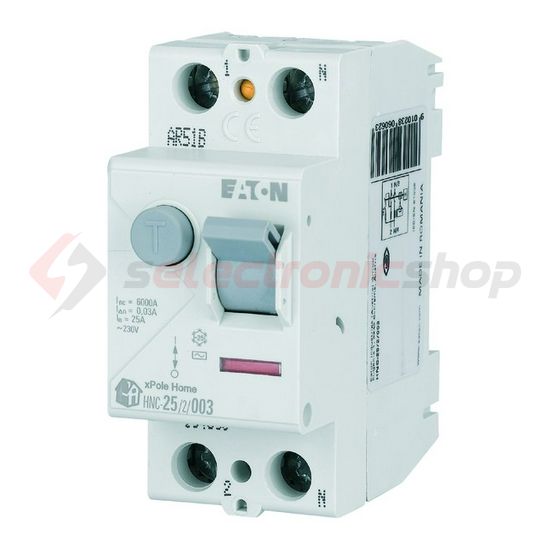 Áram-védőkapcsoló (Fi-relé) analóg 2P 40A 30mA AC-típus 6kA HNC-40/2/003 xPole Home EATON - 194691
