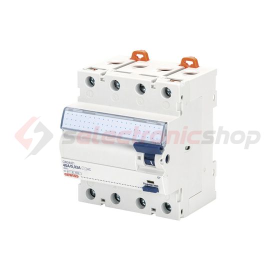 Áram-védőkapcsoló (Fi-relé) analóg 4P 40A 30mA A-típus 6kA 90RCD IDP NA GEWISS - GWD4443