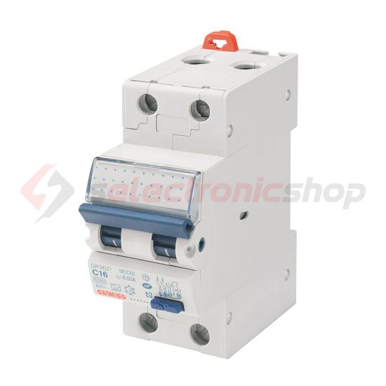 Áramvédő(FI)-kismegszakító 1P+N 16A C-jelleg 0.03A AC-típus 4.5kA/61009-1 6kA/60947 MDC45 GEWISS - GW94007