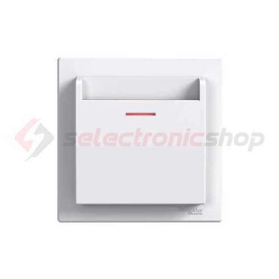 Asfora 101 1P hotelkártya-kapcsoló betét teljes fedéllel fehér süllyesztett csavaros Schneider - EPH6200121