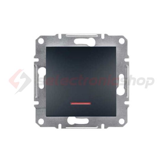 Asfora 101 1P kapcsoló +jelzőfény betét közp. fedéllel antracit süllyesztett rugós IP20 Schneider - EPH1400171
