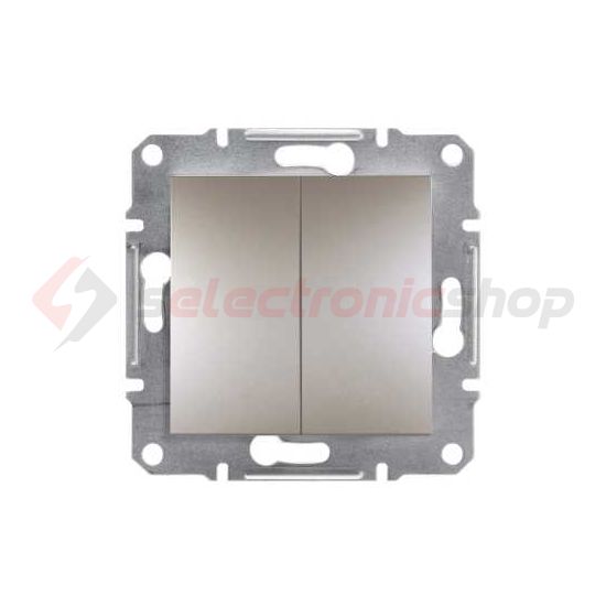 Asfora 105 2x1P csillárkapcsoló betét közp. fedéllel bronz süllyesztett rugós IP20 2- Schneider - EPH0300169