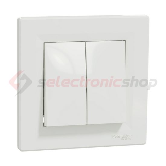 Asfora 105 2x1P csillárkapcsoló betét teljes fedéllel fehér süllyesztett IP20 1- Schneider - EPH0300121