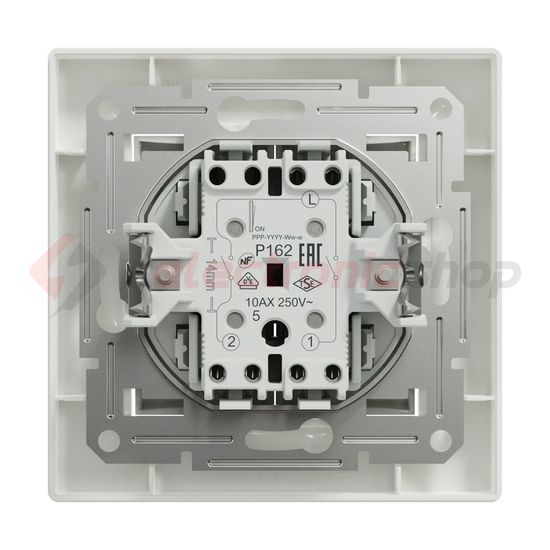 Asfora 105 2x1P csillárkapcsoló betét teljes fedéllel fehér süllyesztett IP20 1- Schneider - EPH0300121