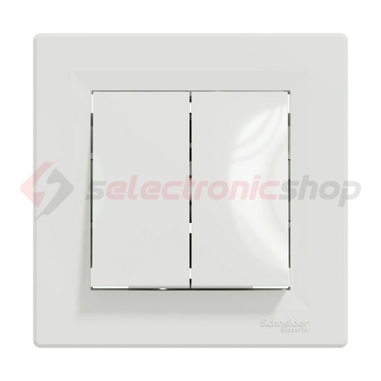 Asfora 105 2x1P csillárkapcsoló betét teljes fedéllel fehér süllyesztett IP20 1- Schneider - EPH0300121