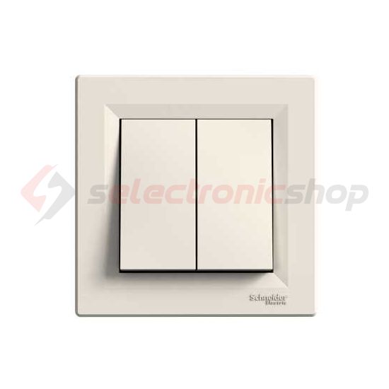 Asfora 105 2x1P csillárkapcsoló betét teljes fedéllel krém süllyesztett IP20 1- Schneider - EPH0300123