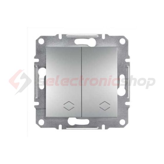 Asfora 106+6 kettős váltókapcsoló betét közp. fedéllel alumínium süllyesztett rugós Schneider - EPH0600161
