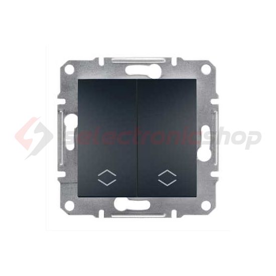 Asfora 106+6 kettős váltókapcsoló betét közp. fedéllel antracit süllyesztett rugós IP20 Schneider - EPH0600171