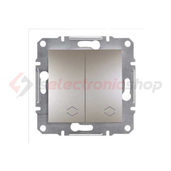 Asfora 106+6 kettős váltókapcsoló betét közp. fedéllel bronz süllyesztett rugós IP20 2- Schneider - EPH0600169