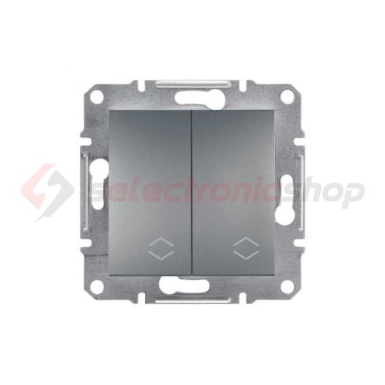 Asfora 106+6 kettős váltókapcsoló betét közp. fedéllel nemesacél süllyesztett rugós Schneider - EPH0600162