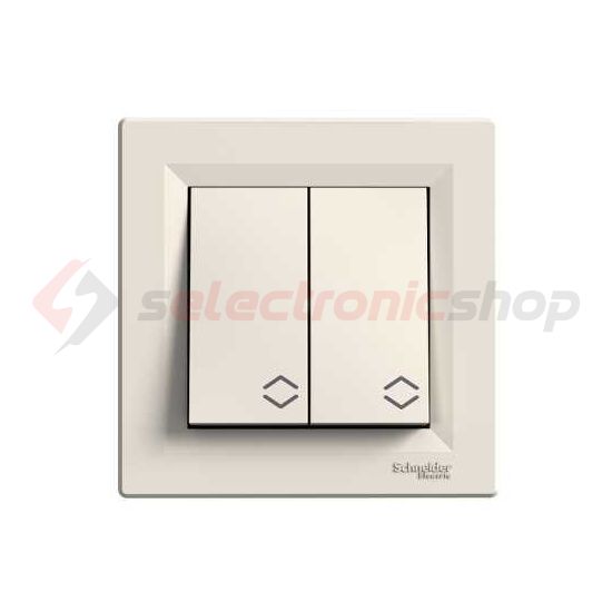 Asfora 106+6 kettős váltókapcsoló betét teljes fedéllel krém süllyesztett csavaros IP20 Schneider - EPH0600123