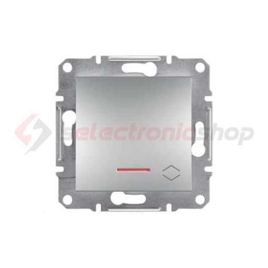 Asfora 106 váltókapcsoló +jelzőfény betét közp. fedéllel alumínium süllyesztett rugós Schneider - EPH1500161