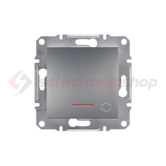 Asfora 106 váltókapcsoló +jelzőfény betét közp. fedéllel nemesacél süllyesztett Schneider - EPH1500362