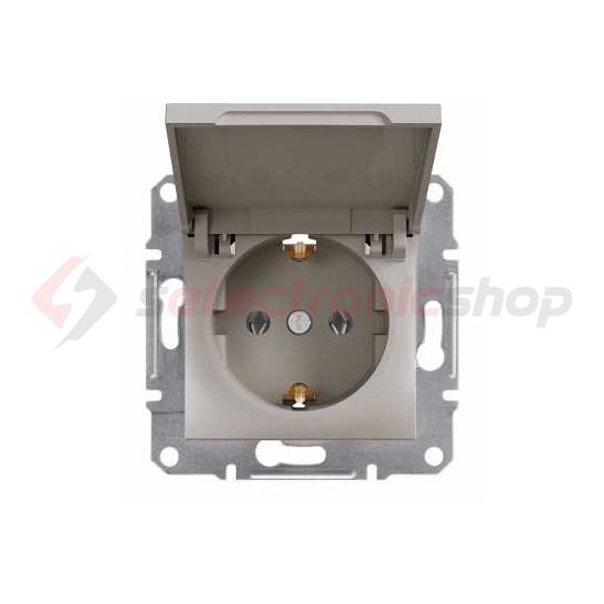 Asfora 162 dugalj földelt csapófedéllel bronz IP20 süllyesztett Schneider - EPH3100169