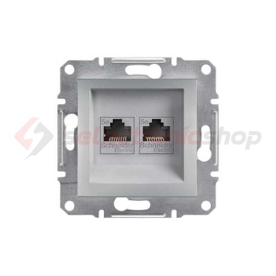 Asfora adatcsatlakozó dugalj UTP Cat5e süllyesztett alumínium Schneider - EPH4400161