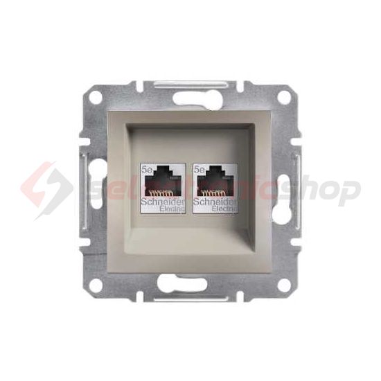 Asfora adatcsatlakozó dugalj UTP Cat5e süllyesztett bronz Schneider - EPH4400169