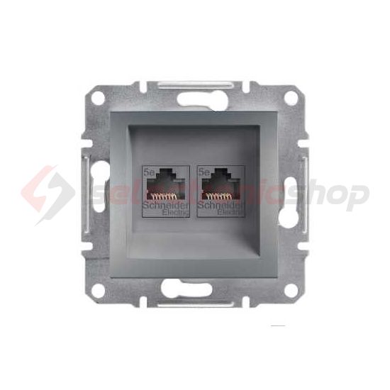 Asfora adatcsatlakozó dugalj UTP Cat5e süllyesztett nemesacél Schneider - EPH4400162