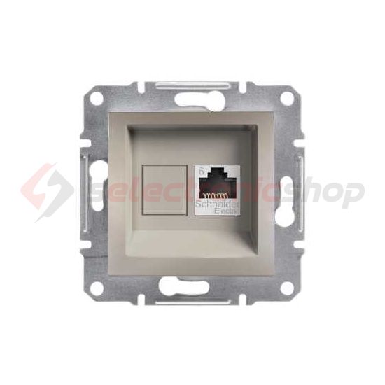 Asfora adatcsatlakozó dugalj UTP RJ45 8(8) Cat6 süllyesztett bronz Schneider - EPH4700169