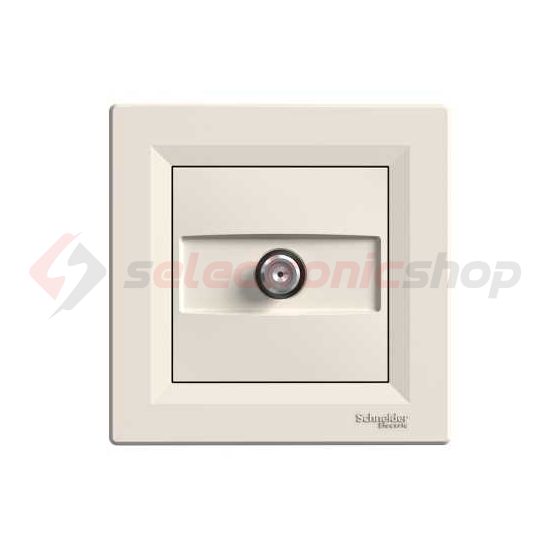 Asfora antenna aljzat SAT süllyesztett komplett bézs 1-kimenet végzáró Schneider - EPH3700123
