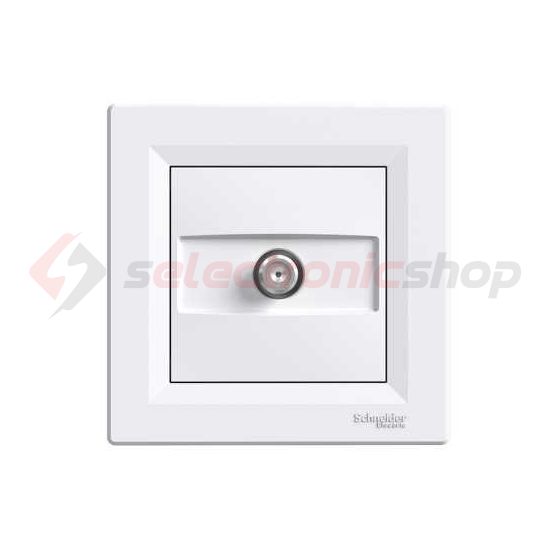 Asfora antenna aljzat SAT süllyesztett komplett fehér 1-kimenet végzáró Schneider - EPH3700121