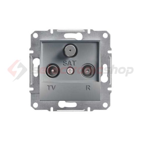 Asfora antenna aljzat TV-R-SAT süllyesztett komplett acél 2-kimenet átmenő 4dB/860MHz Schneider - EPH3500262