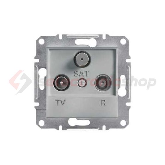 Asfora antenna aljzat TV-R-SAT süllyesztett komplett alumínium 2-kimenet végzáró Schneider - EPH3500161