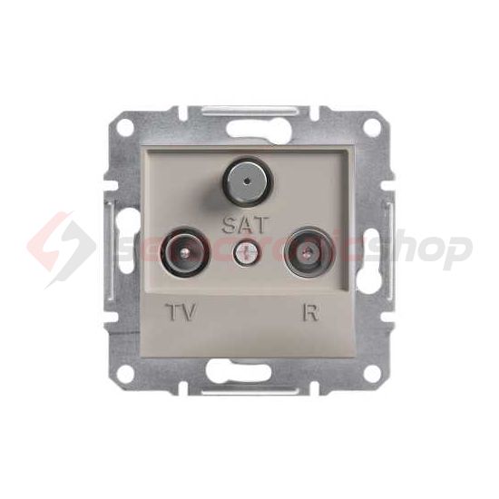 Asfora antenna aljzat TV-R-SAT süllyesztett komplett bronz 2-kimenet átmenő 4dB/860MHz Schneider - EPH3500269