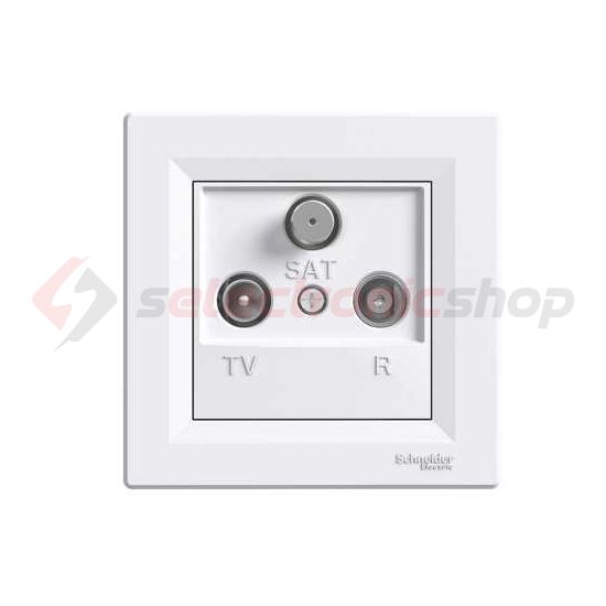 Asfora antenna aljzat TV-R-SAT süllyesztett komplett fehér 3-kimenet végzáró Schneider - EPH3500121