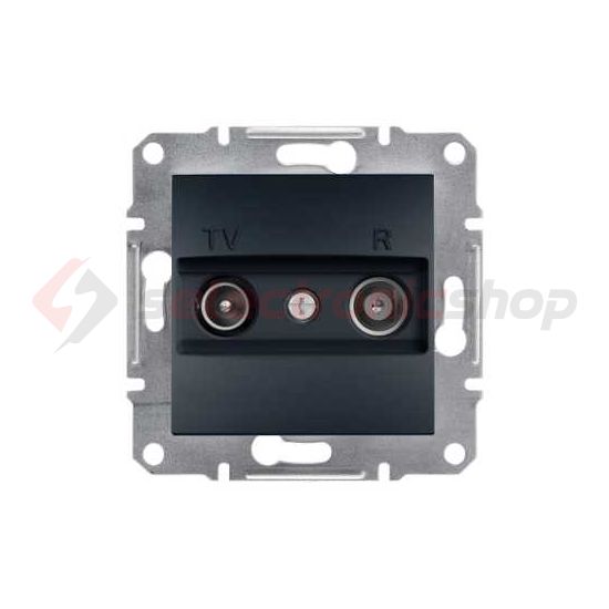 Asfora antenna aljzat TV-R süllyesztett komplett antracit 2-kimenet átmenő 4dB/860MHz Schneider - EPH3300271