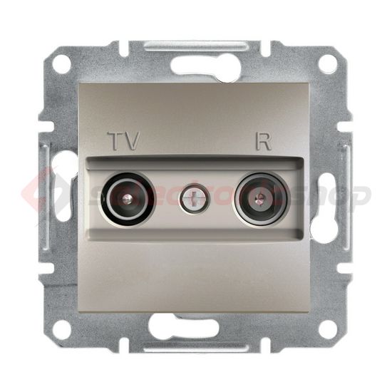 Asfora antenna aljzat TV-R süllyesztett komplett bronz 2-kimenet végzáró 1dB/860MHz Schneider - EPH3300169