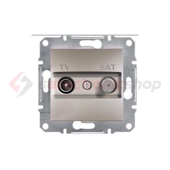 Asfora antenna aljzat TV-SAT süllyesztett komplett bronz 2-kimenet végzáró 1dB/860MHz Schneider - EPH3400169