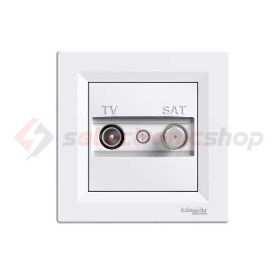Asfora antenna aljzat TV-SAT süllyesztett komplett fehér 2-kimenet végzáró Schneider - EPH3400121