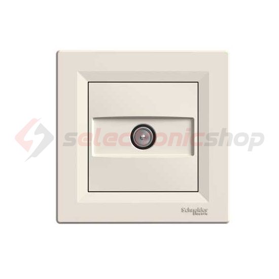 Asfora antenna aljzat TV süllyesztett komplett bézs 1-kimenet végzáró Schneider - EPH3200123