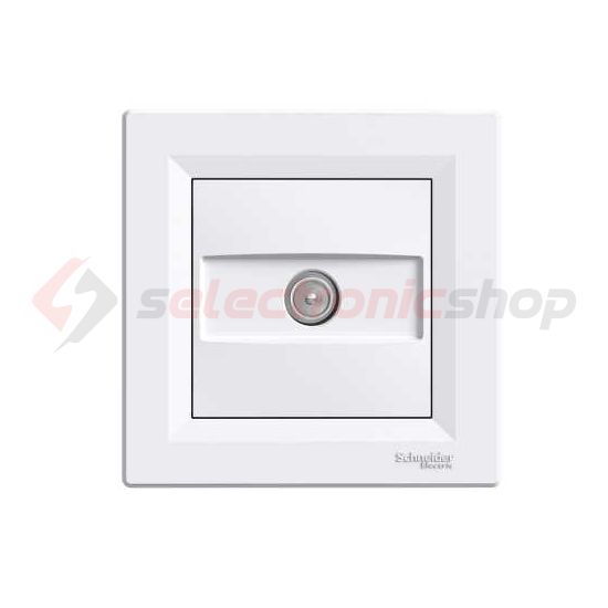 Asfora antenna aljzat TV süllyesztett komplett fehér 1-kimenet végzáró Schneider - EPH3200121