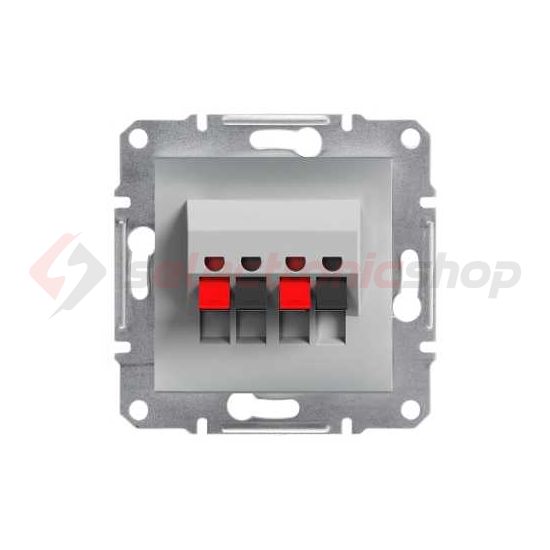 Asfora hangszóró csatlakozó betét közp. fedéllel sztereó műanyag alumínium Schneider - EPH5700161