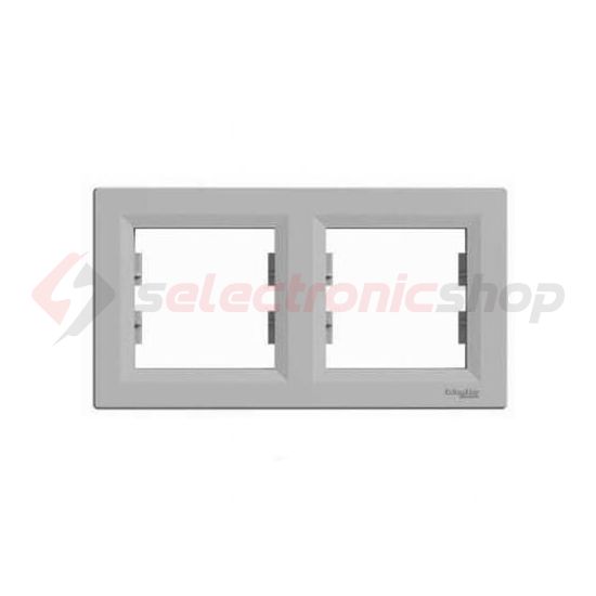 Asfora keret 2-es alumínium vízszintes műanyag Schneider - EPH5800261