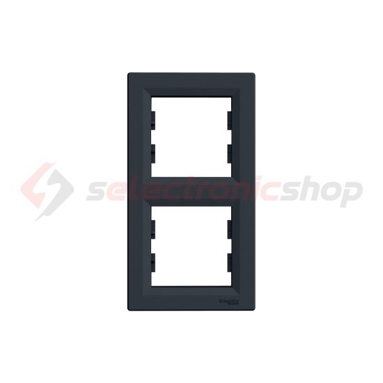 Asfora keret 2-es antracit függőleges műanyag Schneider - EPH5810271